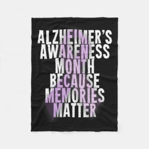 Support Awareness Month Purple Ribbon Fleece Blanket