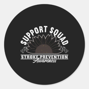 Support Awareness Squad Heart Disease Stroke Preve Classic Round Sticker