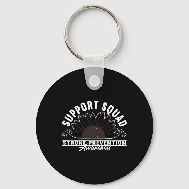 Support Awareness Squad Heart Disease Stroke Preve Key Ring (Front)
