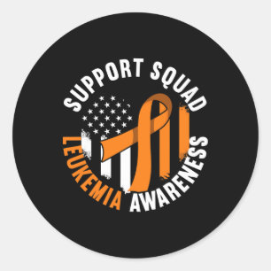 Support Awareness Squad I Blood Cells Cancer Leuke Classic Round Sticker