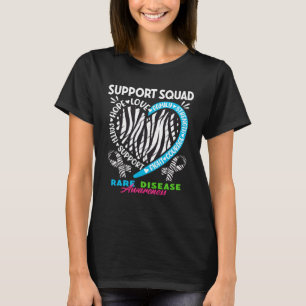 Support Awareness Squad I Zebra Ribbon I Rare Dise T-Shirt