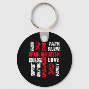 Support Believe And Fight Brain Aneurysm Key Ring