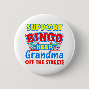Support Bingo Grandma 6 Cm Round Badge