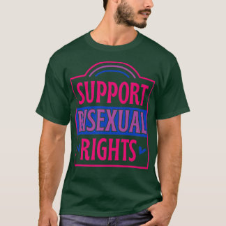 Support Biseual Rights LGBTQ Bi Ally Flag Rainbow  T-Shirt