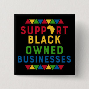 Support Black Owned Businesses Graphic Movement  15 Cm Square Badge