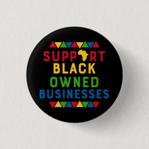 Support Black Owned Businesses Graphic Movement 3 Cm Round Badge