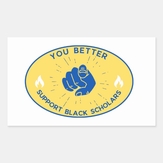 Support Black Scholars Rectangular Sticker (Front)