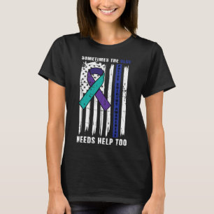 Support Blue Lives Police Suicide Awareness Law En T-Shirt