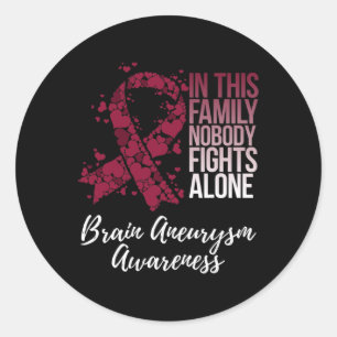 Support Brain Aneurysm Awareness Classic Round Sticker
