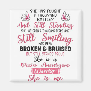 Support Brain Aneurysm Warrior Gifts Magnet
