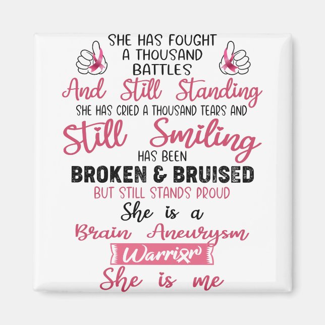Support Brain Aneurysm Warrior Gifts Magnet (Front)