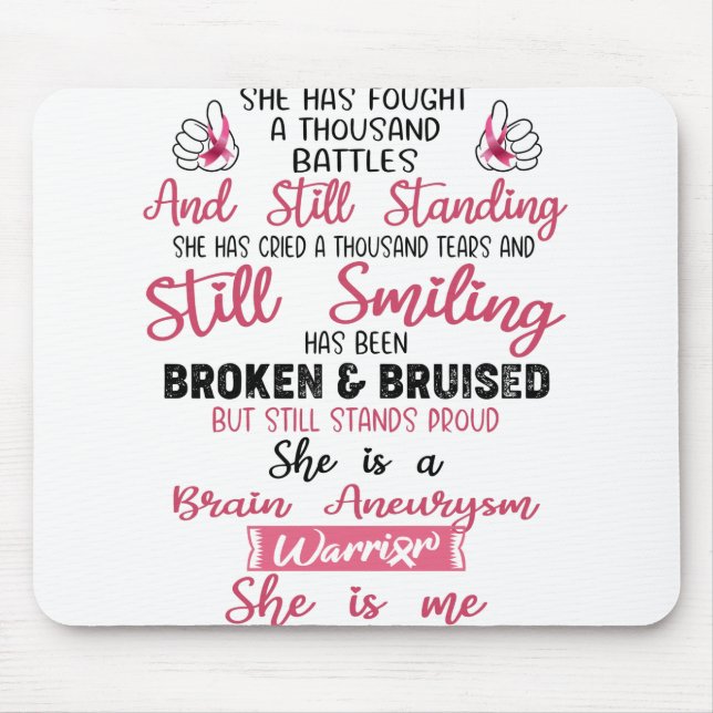 Support Brain Aneurysm Warrior Gifts Mouse Pad (Front)