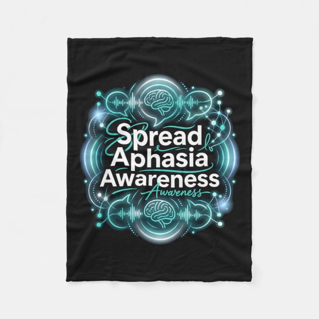 Support brain speech therapy spread aphasia fleece blanket (Front)