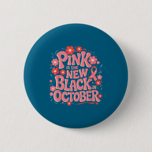 Support Breast Cancer Awareness Pink Design 6 Cm Round Badge