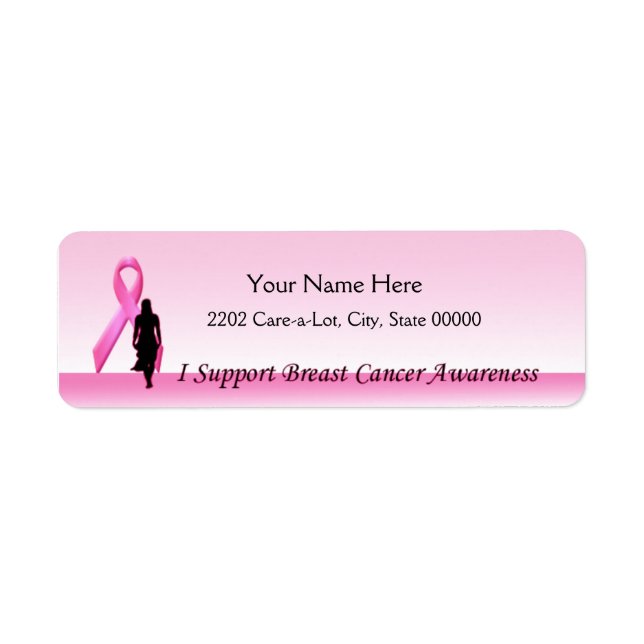 Support Breast Cancer Awareness Return Address 3 Label (Front)
