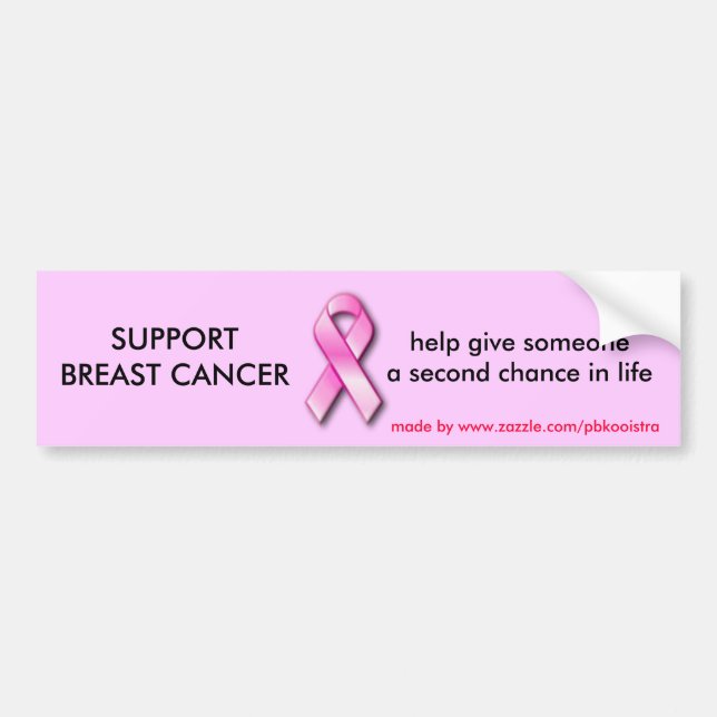 SUPPORT BREAST CANCER Bumper Sticker. Bumper Sticker (Front)