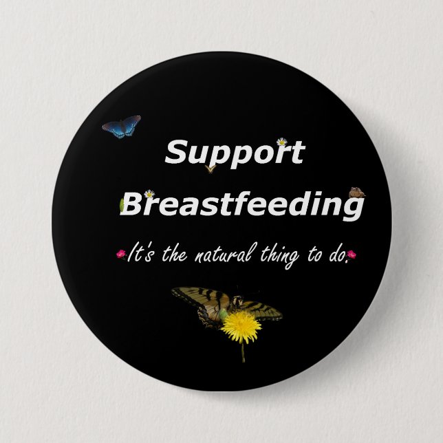 Support Breastfeeding nature design 7.5 Cm Round Badge (Front)