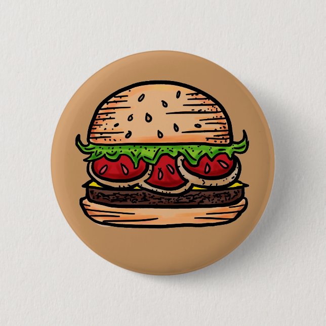 Support burgers humour button (Front)