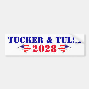 Support Campaign Tucker & Tulsi 2028 USA President Bumper Sticker