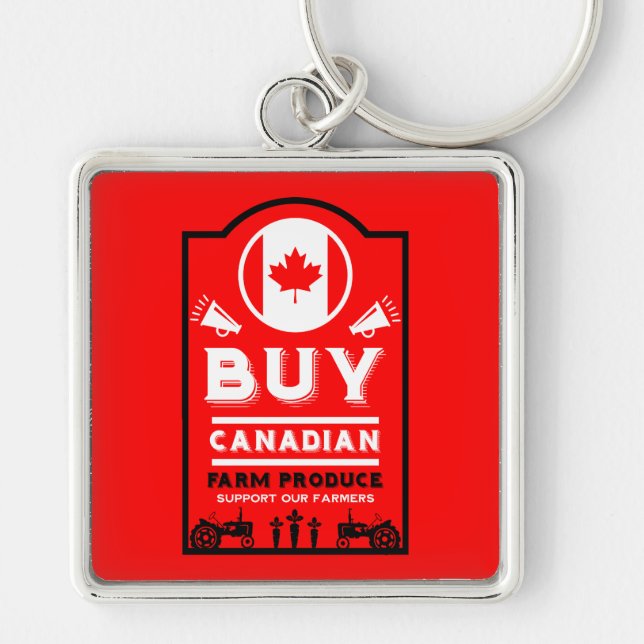 Support Canadian Farmers Key Ring (Front)