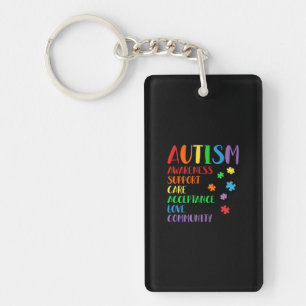 Support Care Acceptance Ally Autism Awareness Key Ring