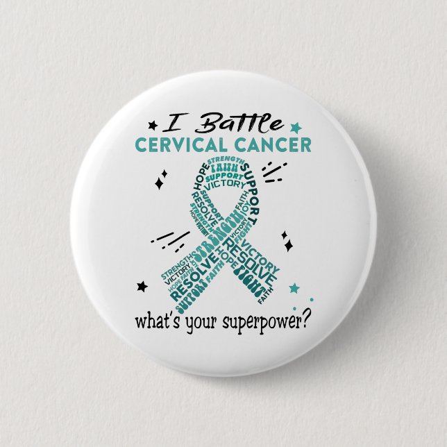 Support Cervical Cancer Warrior Gifts 6 Cm Round Badge (Front)