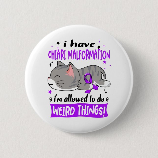 Support Chiari Malformation Awareness Ribbon Gifts 6 Cm Round Badge (Front)