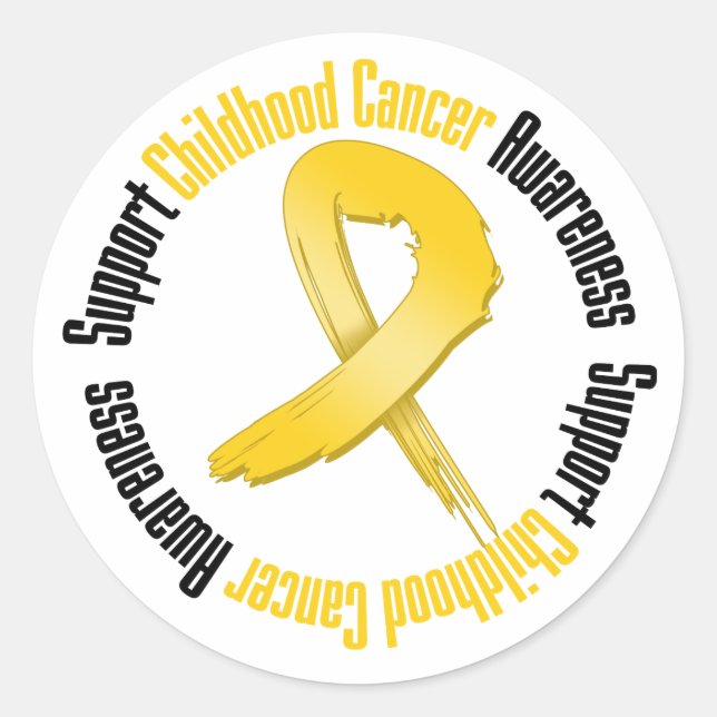 Support Childhood Cancer Awareness Classic Round Sticker (Front)