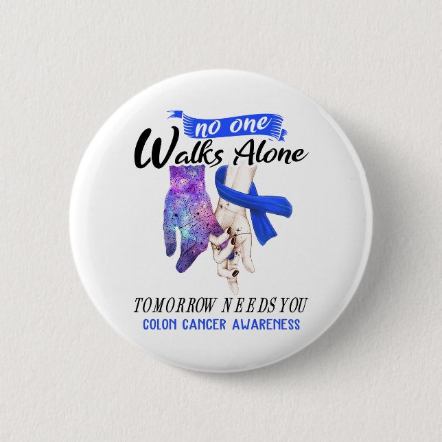 Support Colon Cancer Awareness Ribbon Gifts 6 Cm Round Badge (Front)