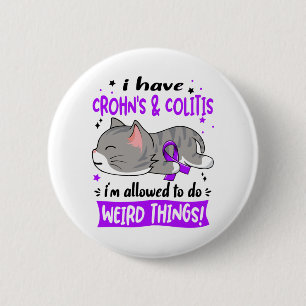 Support Crohn's & Colitis Awareness Ribbon Gifts 6 Cm Round Badge