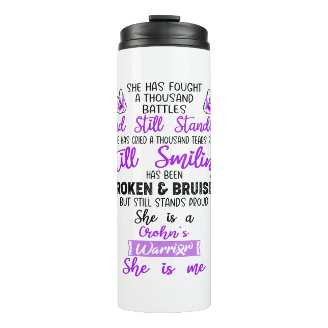 Support Crohn's Warrior Gifts Thermal Tumbler (Front)