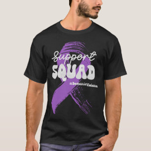 Support Domestic Violence Squad Purple Ribbon End T-Shirt