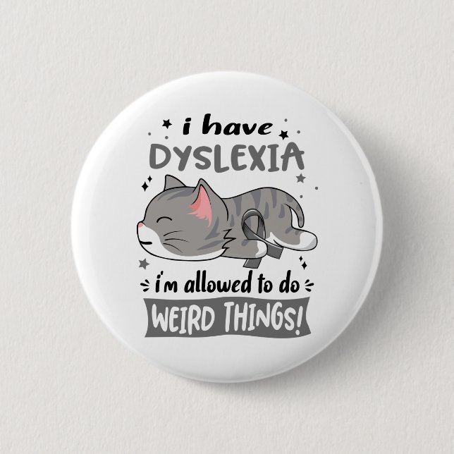 Support Dyslexia Awareness Ribbon Gifts 6 Cm Round Badge (Front)