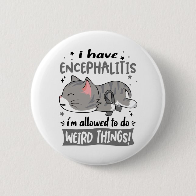 Support Encephalitis Awareness Ribbon Gifts 6 Cm Round Badge (Front)