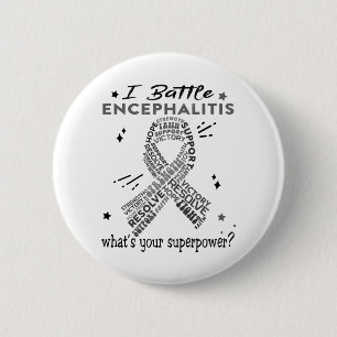 Support Encephalitis Warrior Gifts 6 Cm Round Badge
