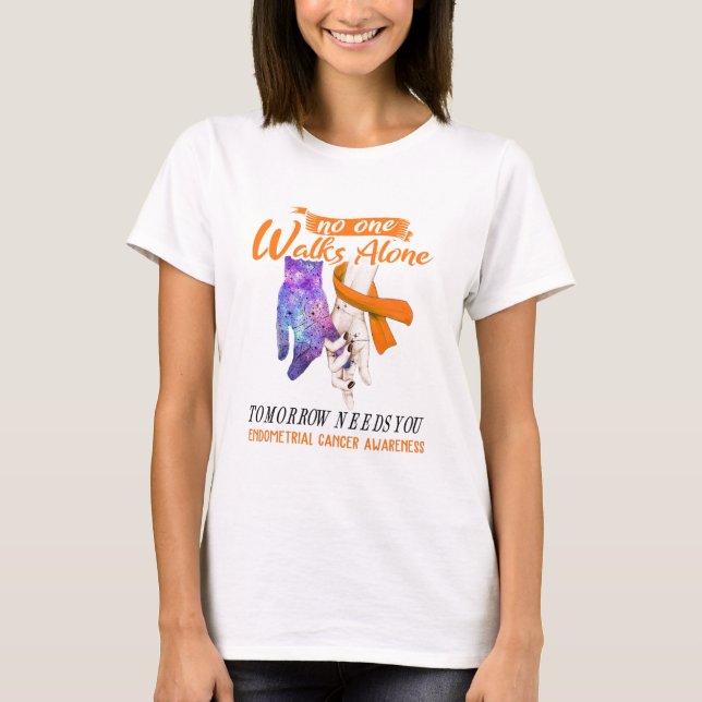 Support Endometrial Cancer Awareness Ribbon Gifts T-Shirt (Front)