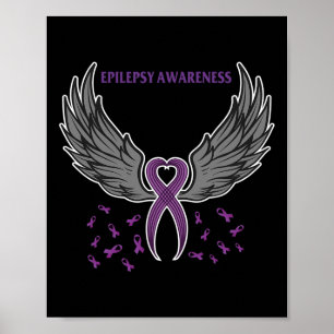 Support Epilepsy Awareness Costume Purple Ribbon G Poster