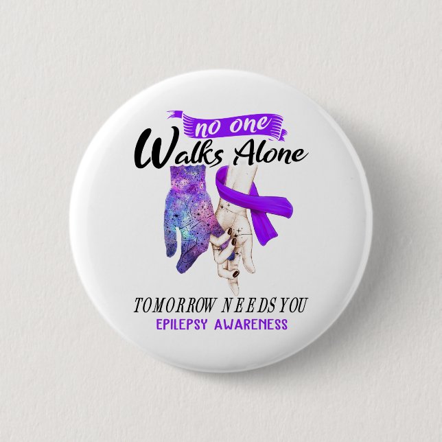 Support Epilepsy Awareness Ribbon Gifts 6 Cm Round Badge (Front)