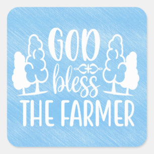 Support Farmer, Farm Country Chicken Lady Country Square Sticker