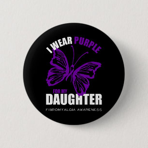 Support Fibromyalgia Awareness Butterfly Purple Ri 6 Cm Round Badge