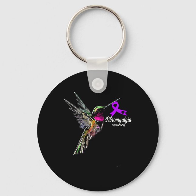 Support Fibromyalgia Awareness  Key Ring (Front)