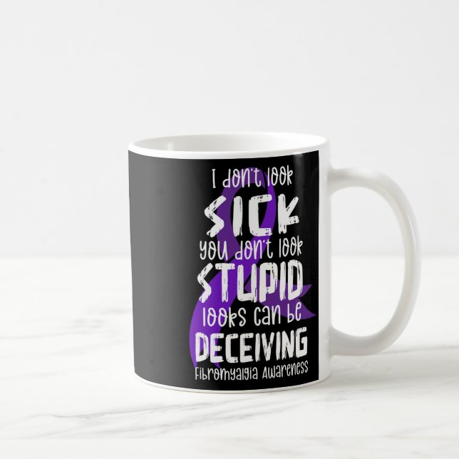 Support Fibromyalgia Awareness Month Fibro Warrior Coffee Mug (Right)