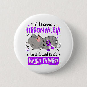 Support Fibromyalgia Awareness Ribbon Gifts 6 Cm Round Badge