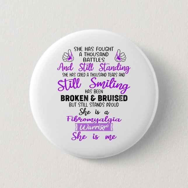 Support Fibromyalgia Warrior Gifts 6 Cm Round Badge (Front)