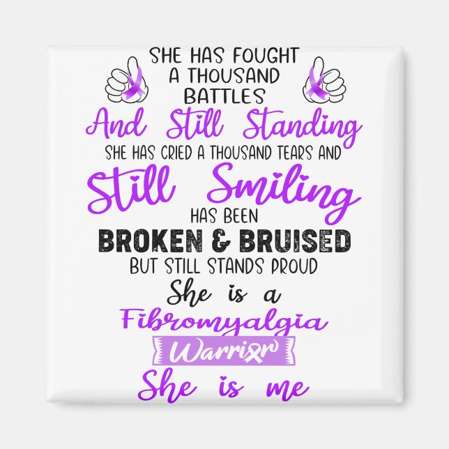 Support Fibromyalgia Warrior Gifts Magnet (Front)
