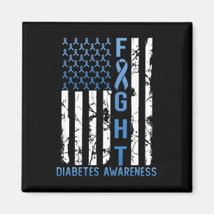 Support Fight Usa Flag Type 2 Type 1 Diabetes Awar Magnet