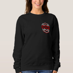 Support Firefighters Red Line Tshirt Front & Back 