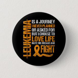 support for Leukaemia Awareness orange Ribbon prod 6 Cm Round Badge