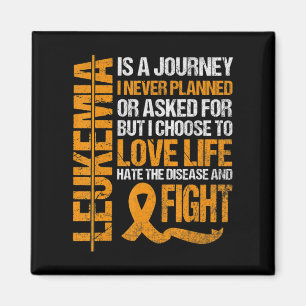 support for Leukaemia Awareness orange Ribbon prod Magnet