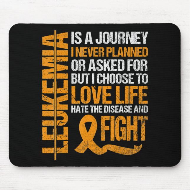 support for Leukaemia Awareness orange Ribbon prod Mouse Pad (Front)